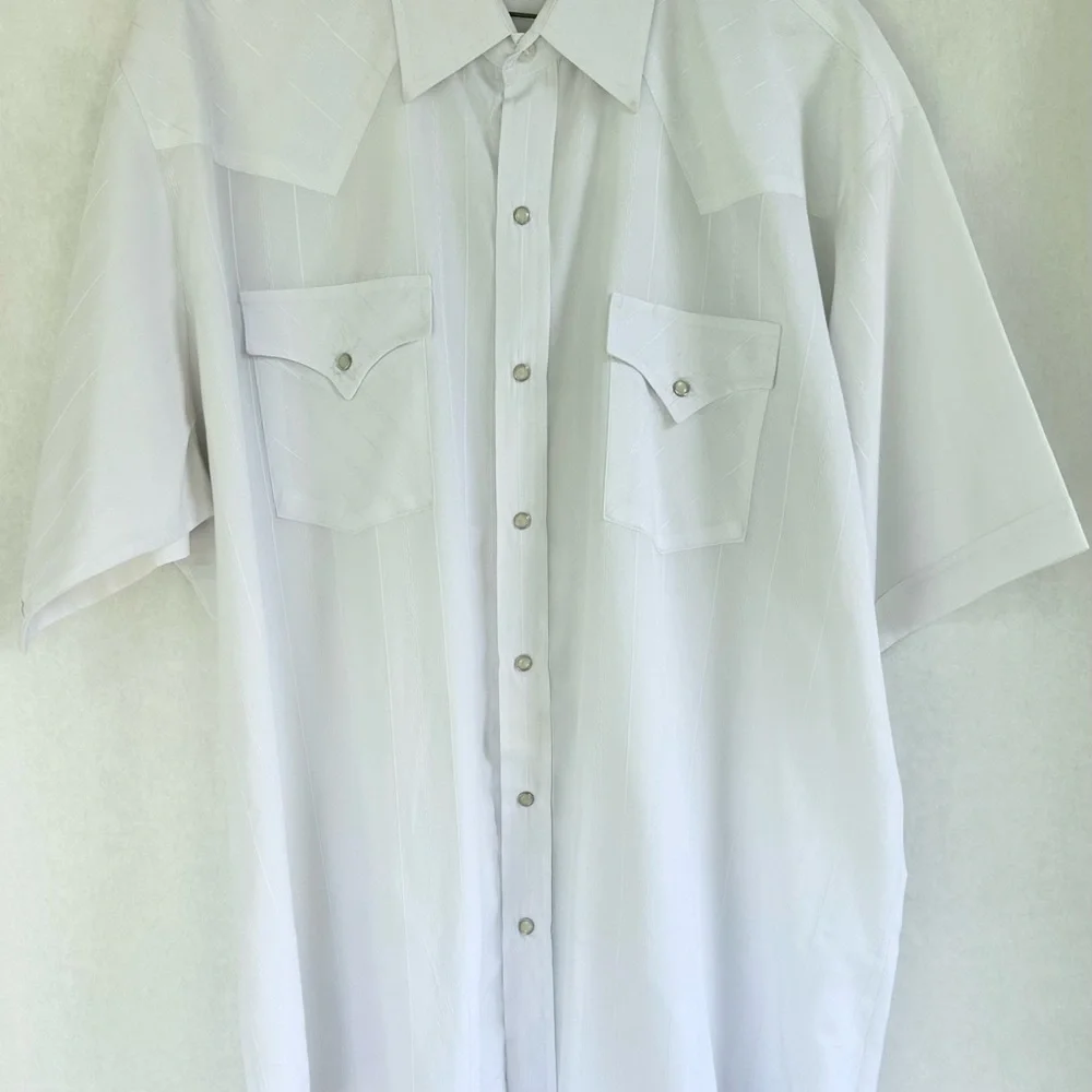 Ely Cattleman White Short‎ Sleeve Button Down Shirt